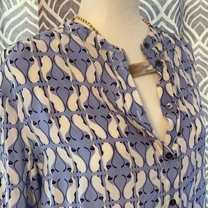 J Crew Siamese Silk Button Placket Blouse